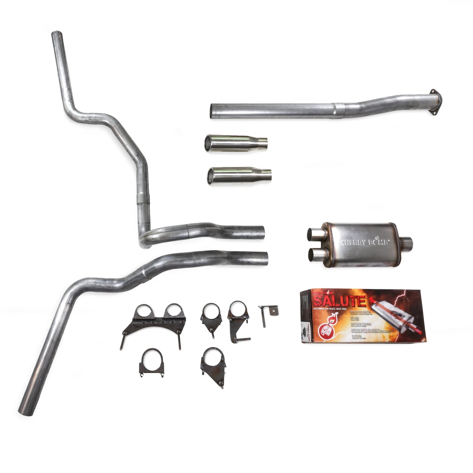 Dual Exhaust Kit for Toyota Tacoma (2016–2023) - 2.5" Cherry Bomb Roll Tip