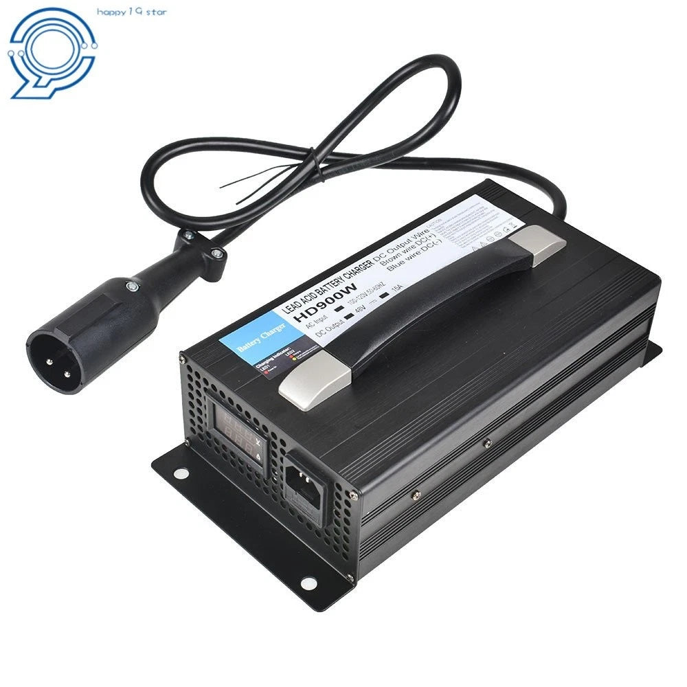 48V 15 AMP Battery Charger for Club Car Golf Cart (Round 3 Pin Plug)