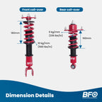 Coilover Suspension Lowering Kit for Mazda RX8 (2004–2011)