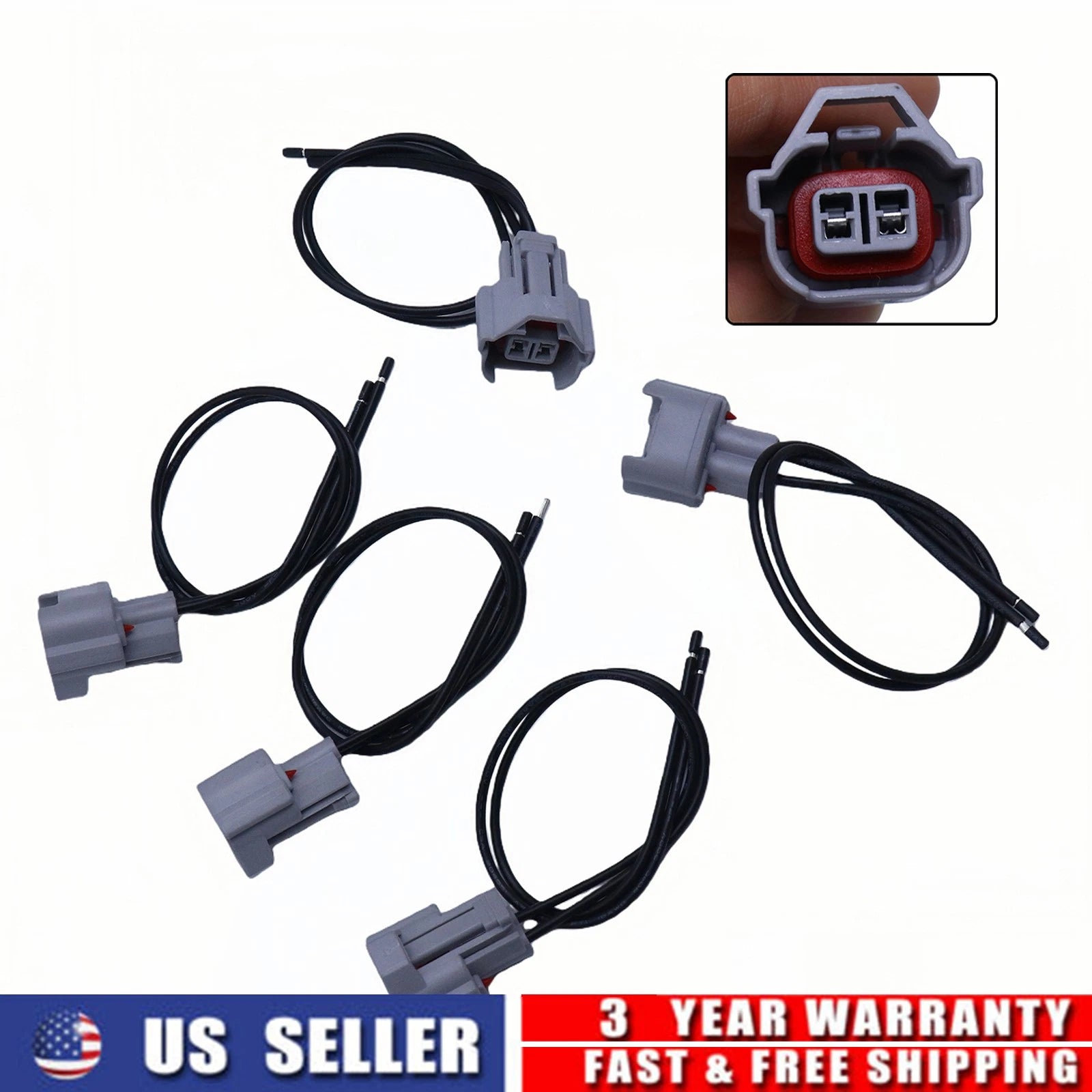 Fuel Injector Connector Set of 5 for VW Beetle Golf Jetta Passat Rabbit (2006–2010)