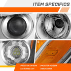 Full LED Projector Chrome Headlights for Kenworth T680 (2022–2025)