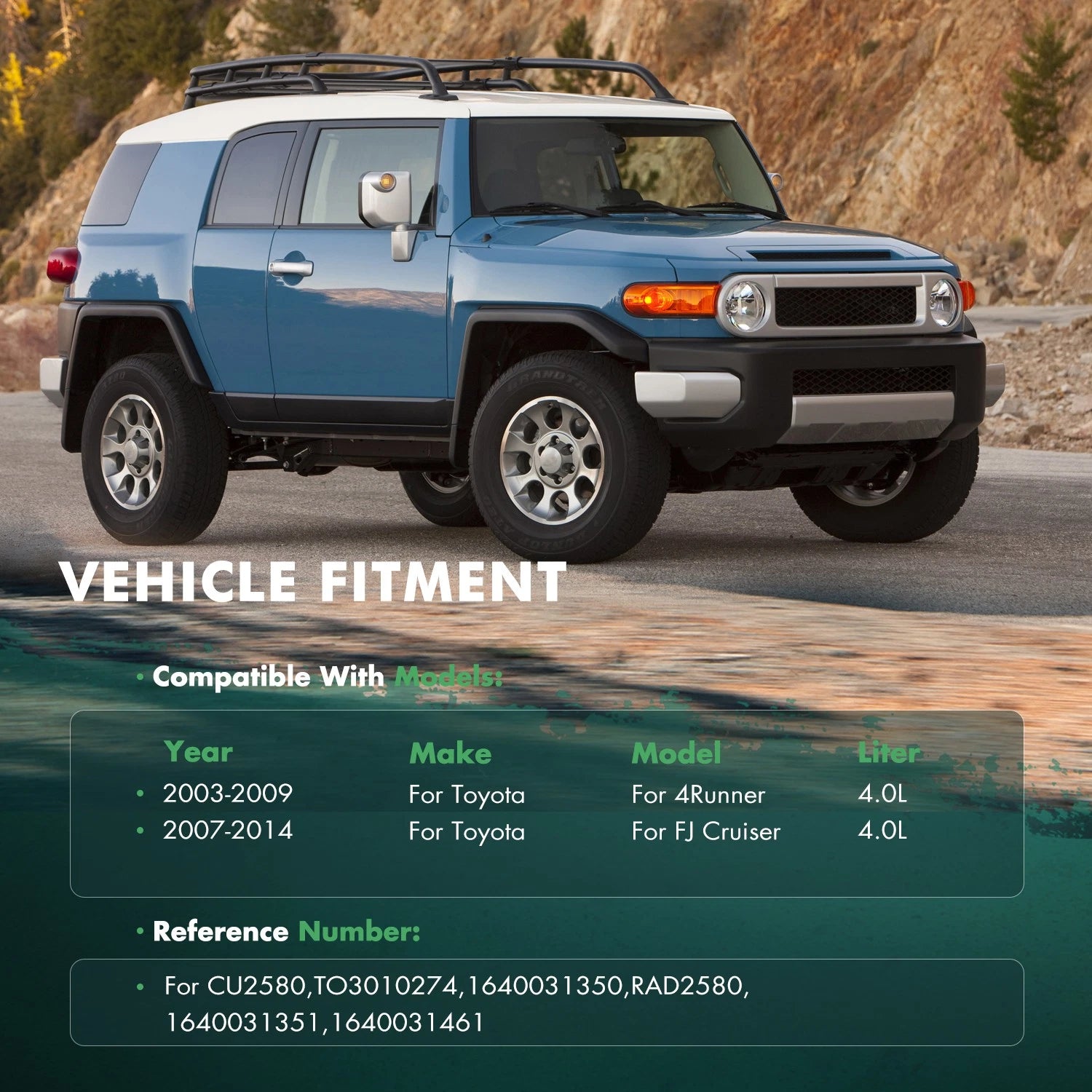 Radiator for Toyota FJ Cruiser 2007–2014, 4Runner 2003–2009