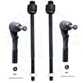 Set of 4 Front Inner Outer Tie Rods for Chevy Silverado Sierra 1500 (1999–2007)