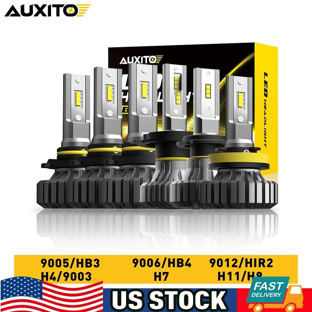 Set of 4 H4 H11 9005 9012 9006 H7 LED Headlight Bulbs 6500K