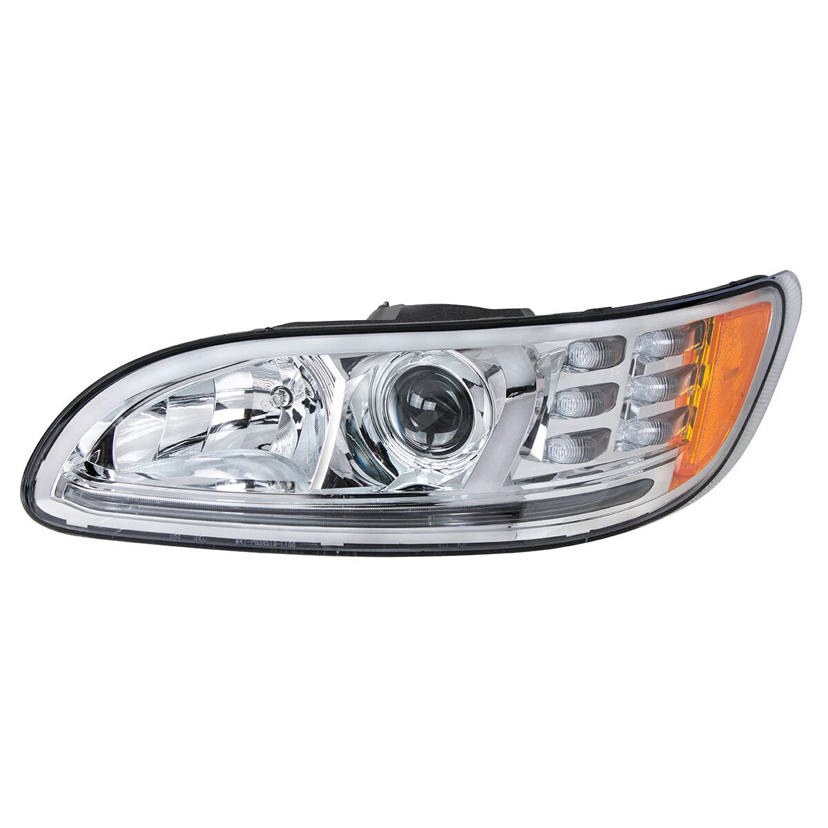 Driver Side Chrome Projection Headlight with LED DRL for Peterbilt (2016–2024)