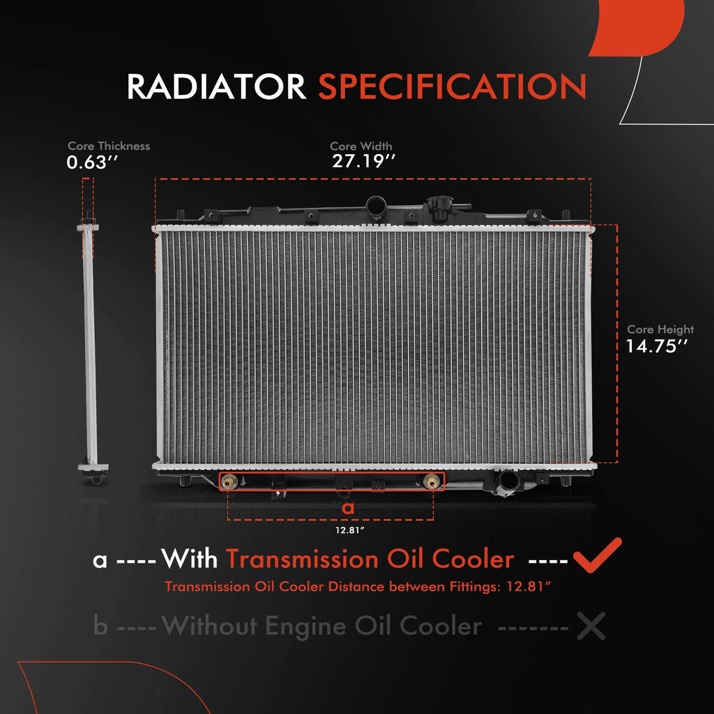Radiator with Trans Oil Cooler for Honda Prelude (1992–1996)