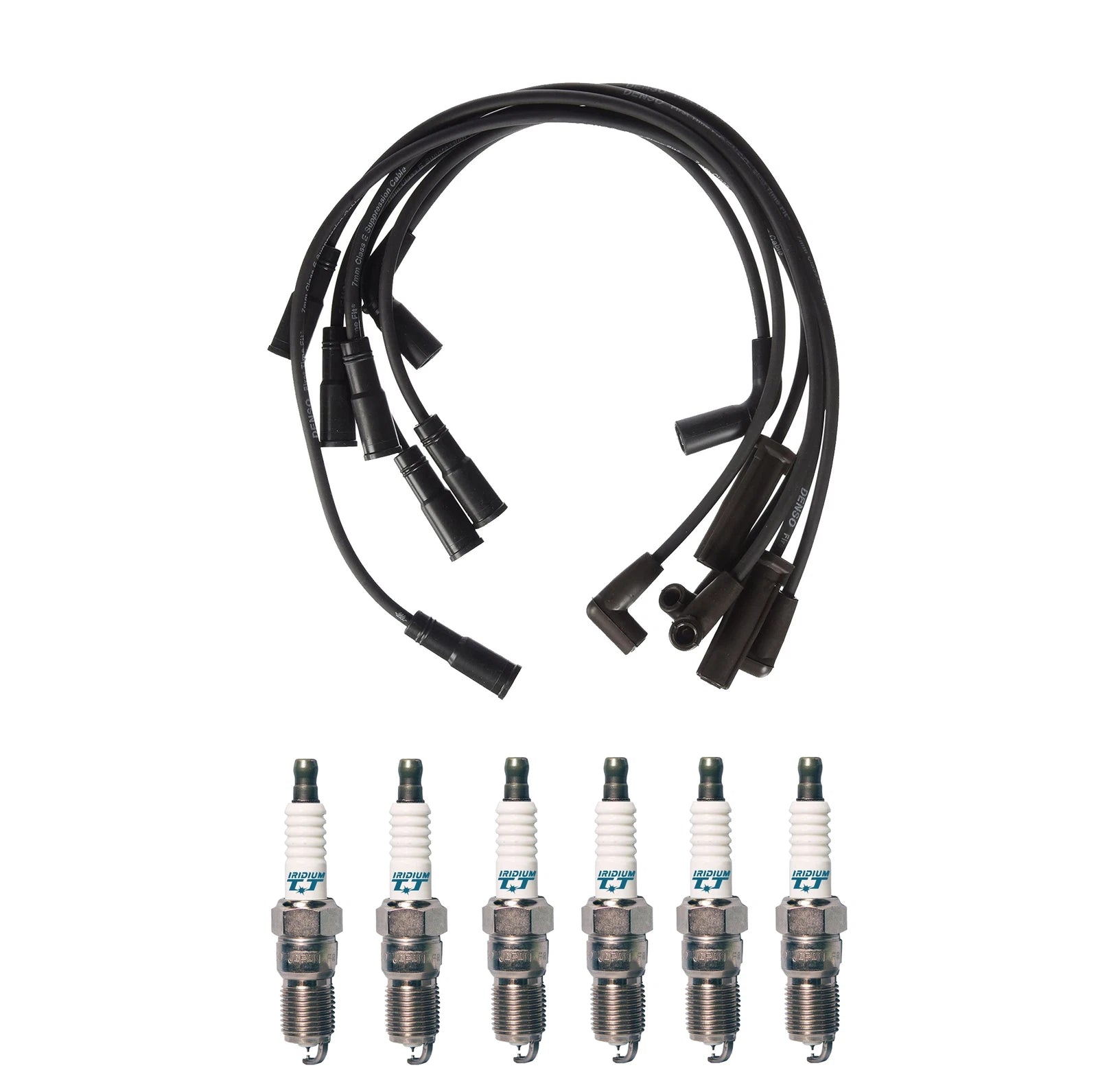 Denso 7mm Wire Set & 6 Iridium TT Spark Plugs Kit for Chevy GMC 4.3 V6