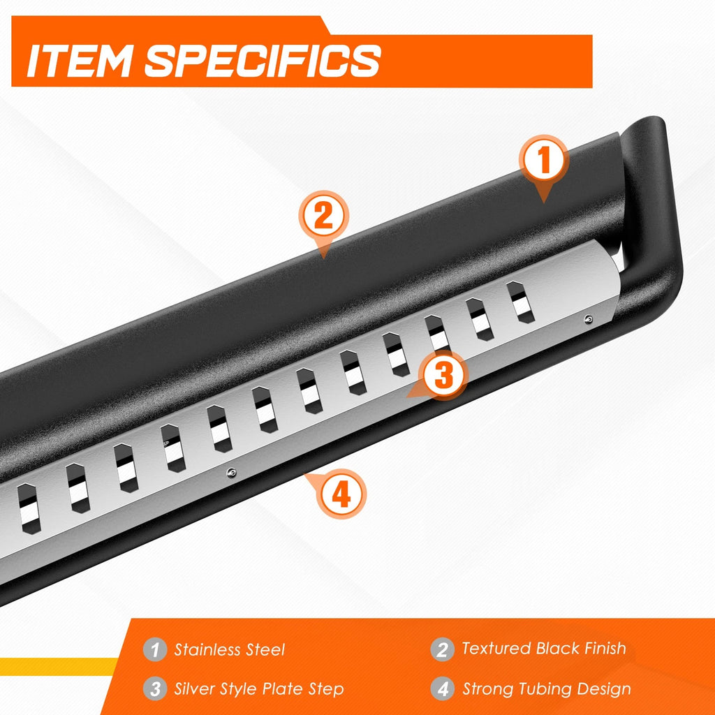 Set of 2 Side Step Bars for Silverado/Sierra 2500 3500HD (2019–2024)