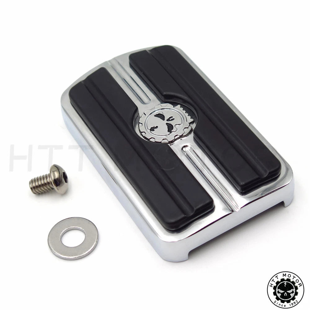 Chrome Skull Rear Brake Pedal Cover for Harley Softail Dyna Electra Glide