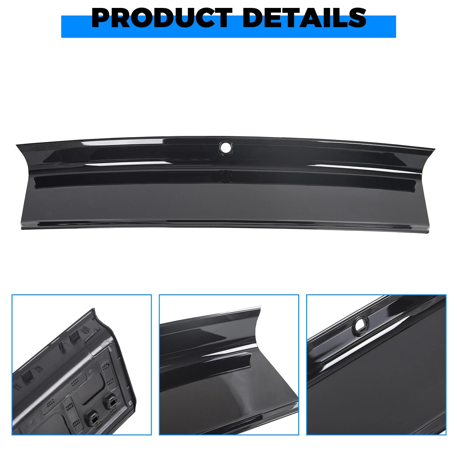 Glossy Black Trunk Panel Trim Cover for Ford Mustang GT (2015–2023)