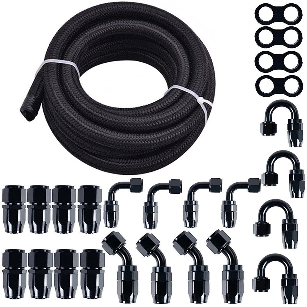 6AN 8AN 10AN Fuel Line Kit with Hose End Fittings (10FT/20FT)