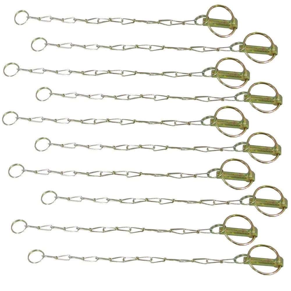 Set of 10 Lynch Pins with Chains for (154152)