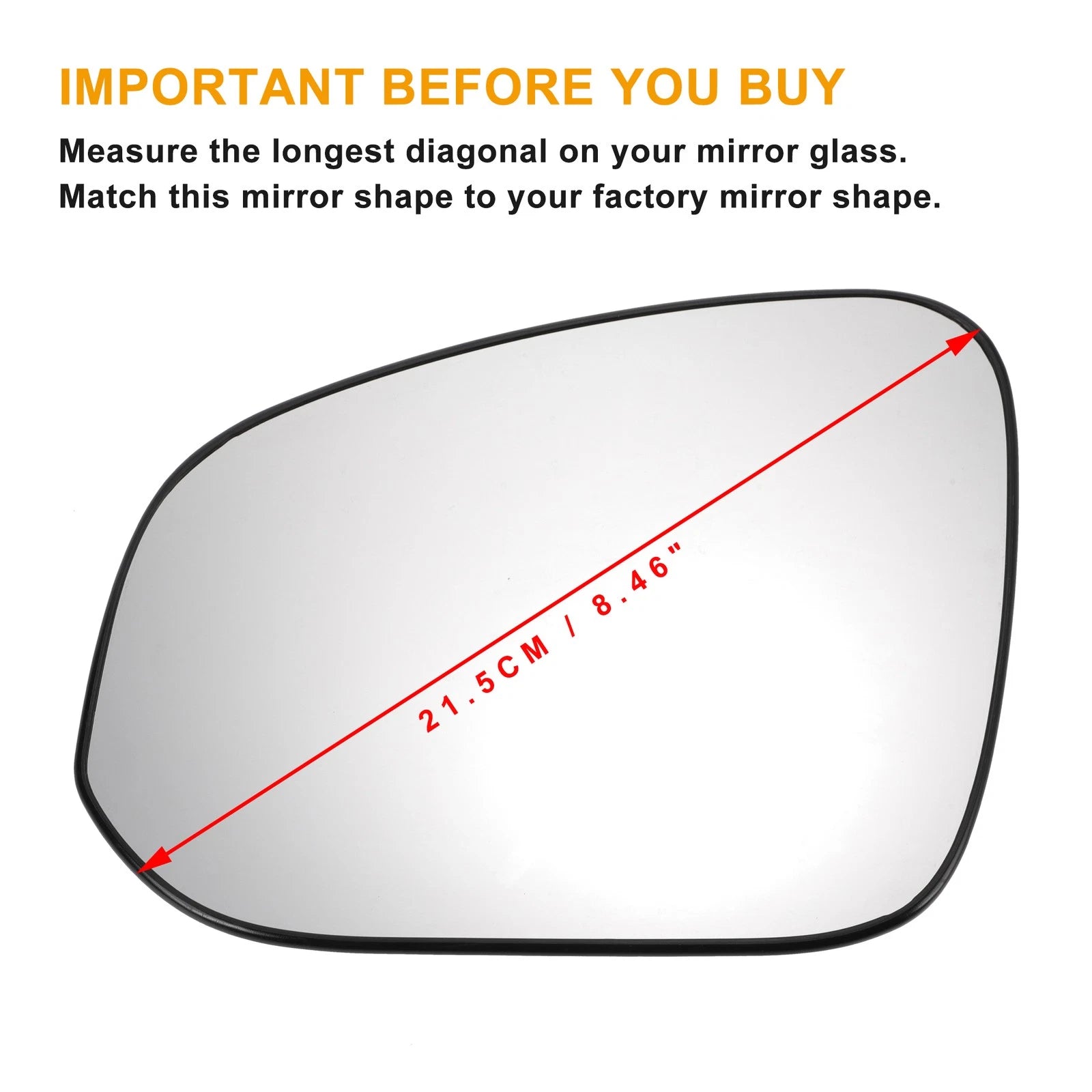 Left Side Heated White Mirror Glass for Toyota Hilux RAV4 