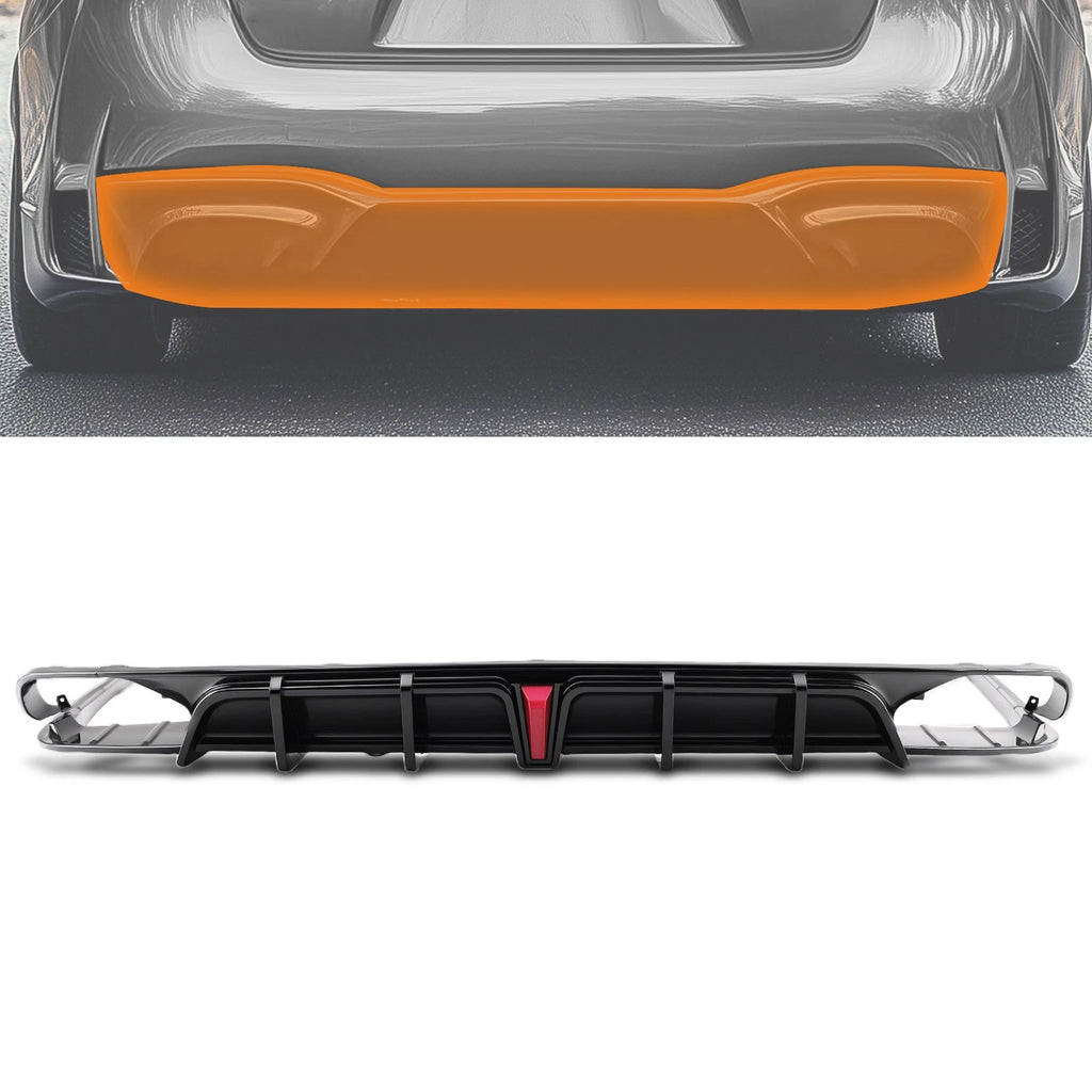 Rear Bumper Diffuser with White Corner Apron for Honda Accord (2018-2022)