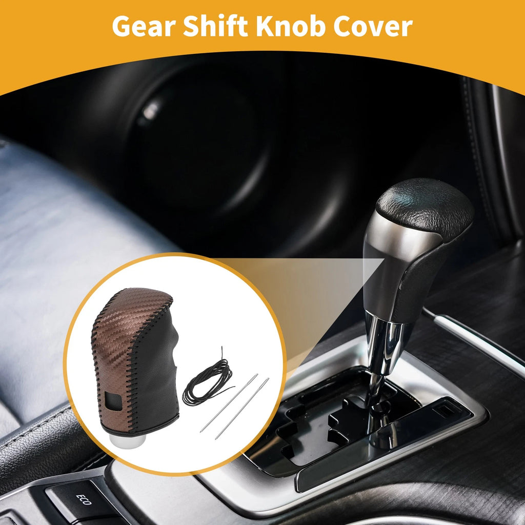 Gear Shift Knob Cover for Nissan Altima (2019–2024) Brown Carbon Fiber