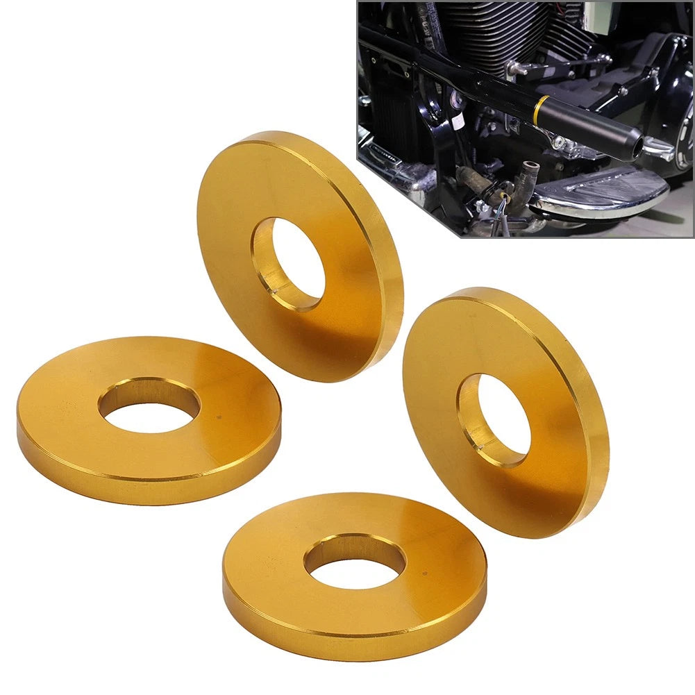 4X Gold Saddlebag Crash Bar Decorative Spacer for Harley Softail Road Glide