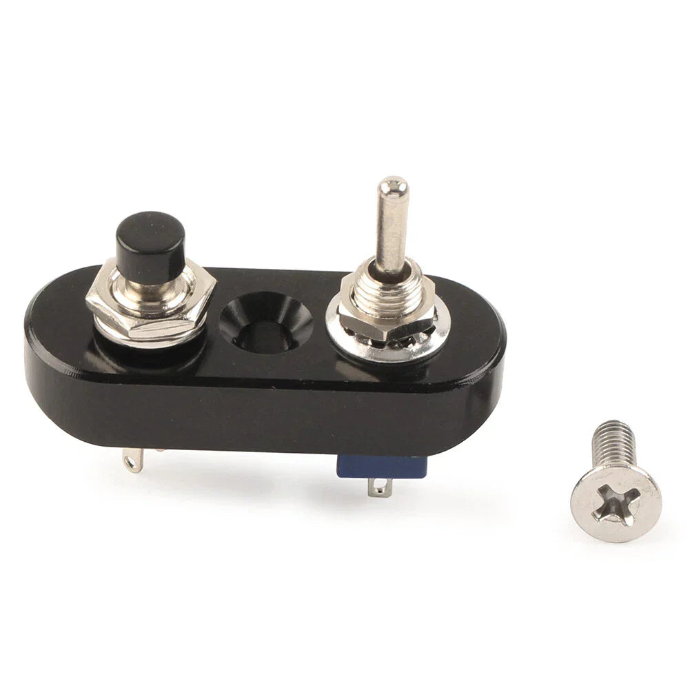 Mini Dual Toggle Switch Button for 7/8" Handlebar Horn Headlight ON-OFF Black