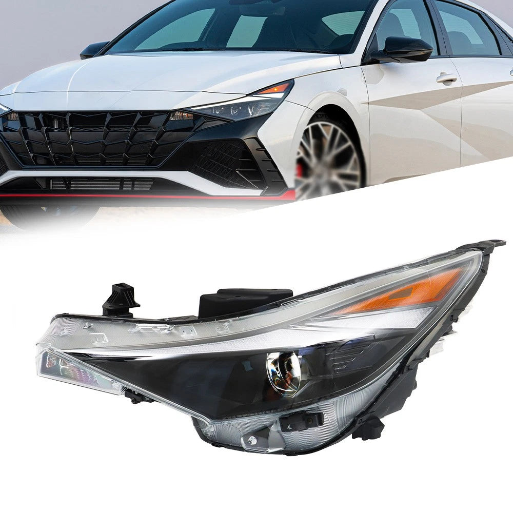 Halogen Headlight Assembly for Hyundai (2021–2022) Black Left Driver Clear Lens