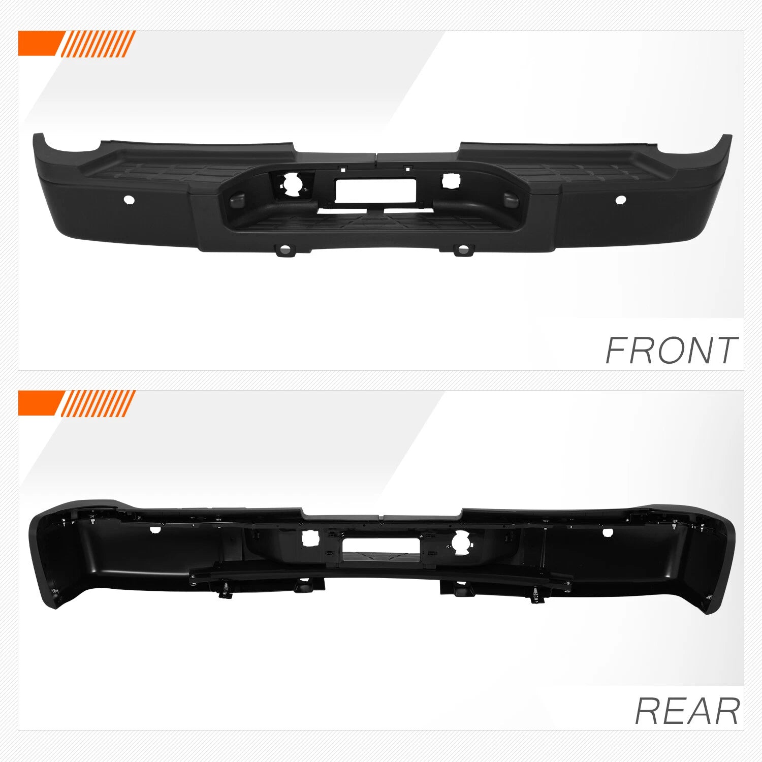Rear Bumper for Silverado Sierra 2500/3500HD (2007–2010) w/Sensor Hole, License Lamps