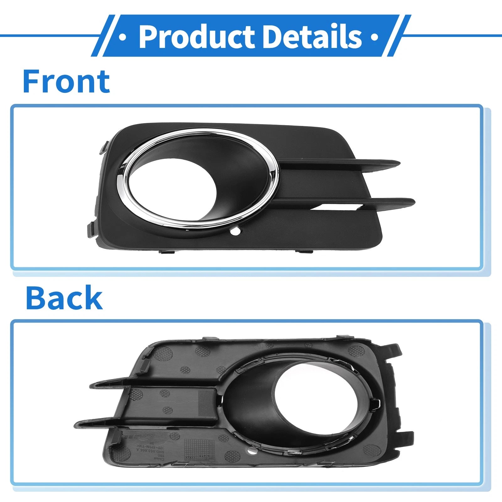 1 Pc Fog Light Grill for Volkswagen Tiguan (2010–2012) No. 5ND853666