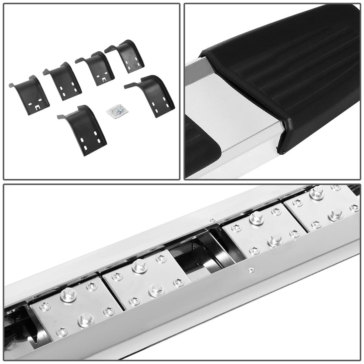 Set of 2 Stainless Flat Running Board Step Bars for Dodge Ram (2009–2022)