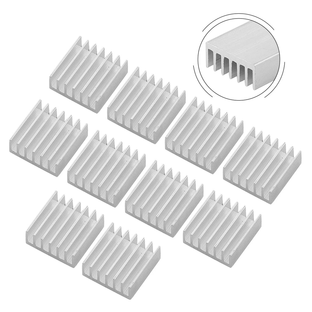 Set of 10 Aluminum Heatsink Chips for Computer Radiator (14x14x6mm)