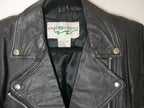 Leather Black Biker Jacket for Women Size M