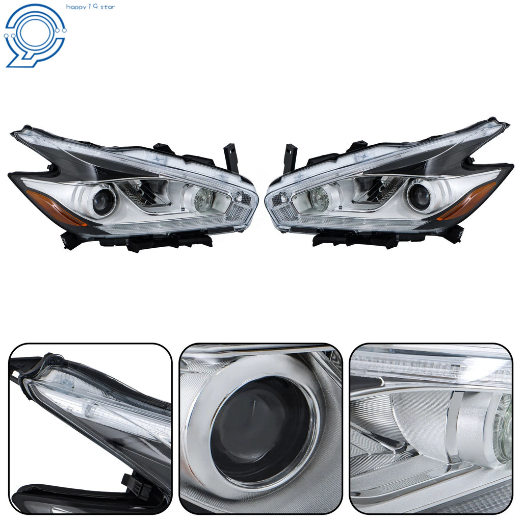 Clear LED Headlights for Nissan Murano (2015-2018) Left + Right Side