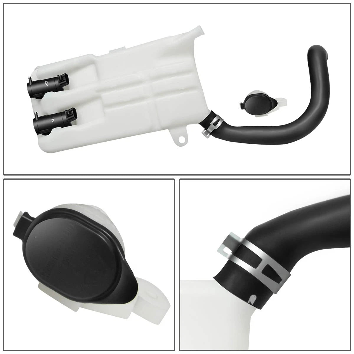 Windshield Washer Fluid Reservoir Tank Bottle w/ Cap & Pump for Toyota RAV4 (1996–2000)