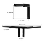 8" Rise T Bar Handlebar 1.5" Fat Fit for Harley Softail Deluxe Fat Bob (2018–2024)