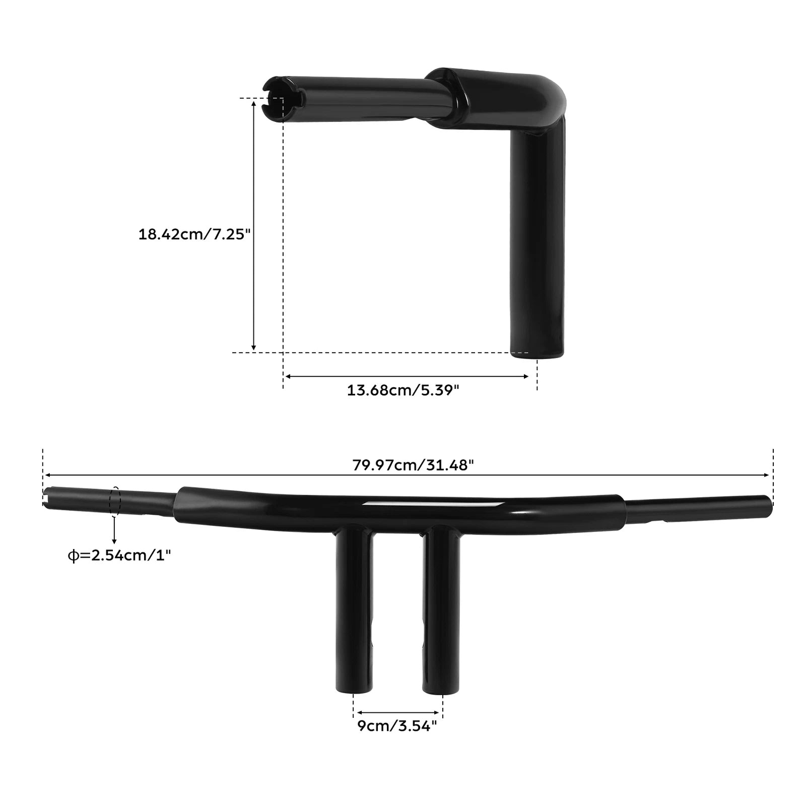 8" Rise T Bar Handlebar 1.5" Fat Fit for Harley Softail Deluxe Fat Bob (2018–2024)