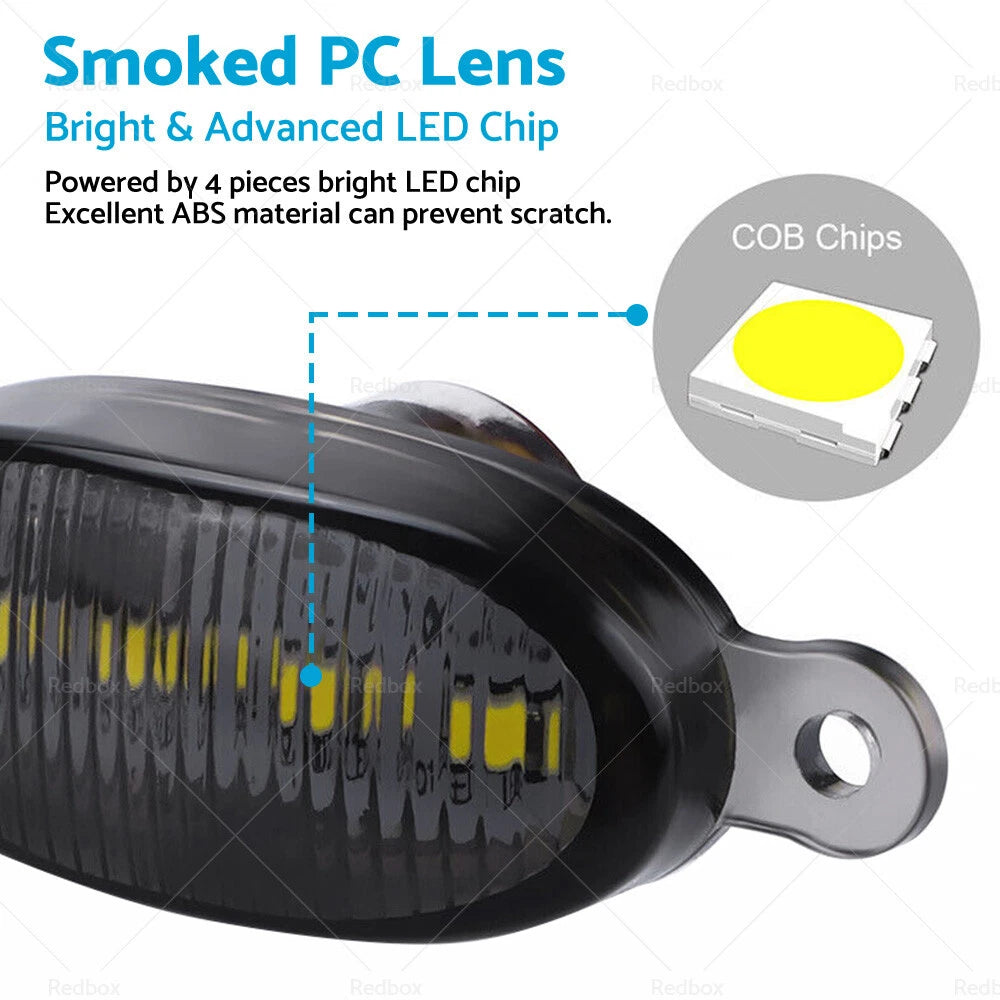 4X Front Grille Smoked Lens White LED Running Light for Ford F-150