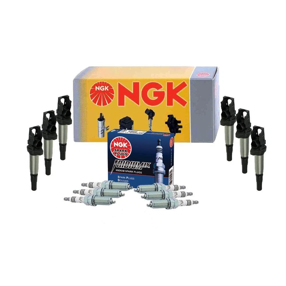 Set of 6 NGK Ignition Coils & Iridium IX Spark Plugs for BMW 3.0L V6