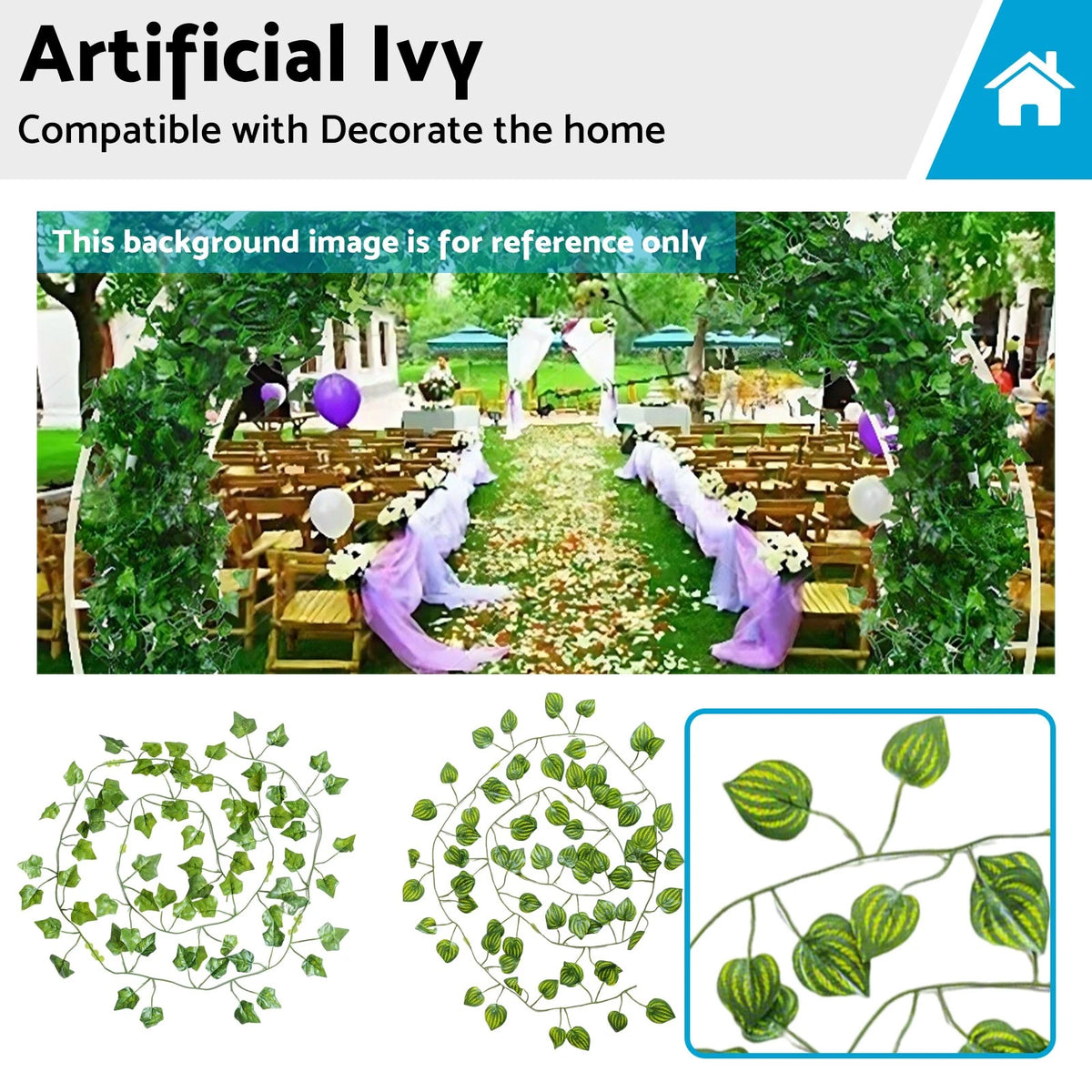 Artificial Ivy Vine Garland for Party Decorations (12x2M)