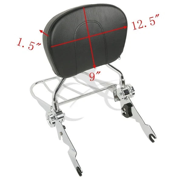 Chrome Backrest Sissy Bar Luggage Rack for Harley Touring Road Glide (2009–Present)