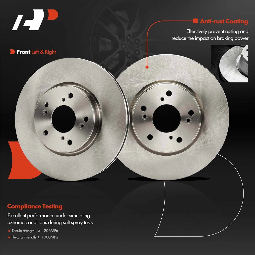 Front Disc Brake Rotors & Ceramic Pads for Honda Accord (2013–2022)