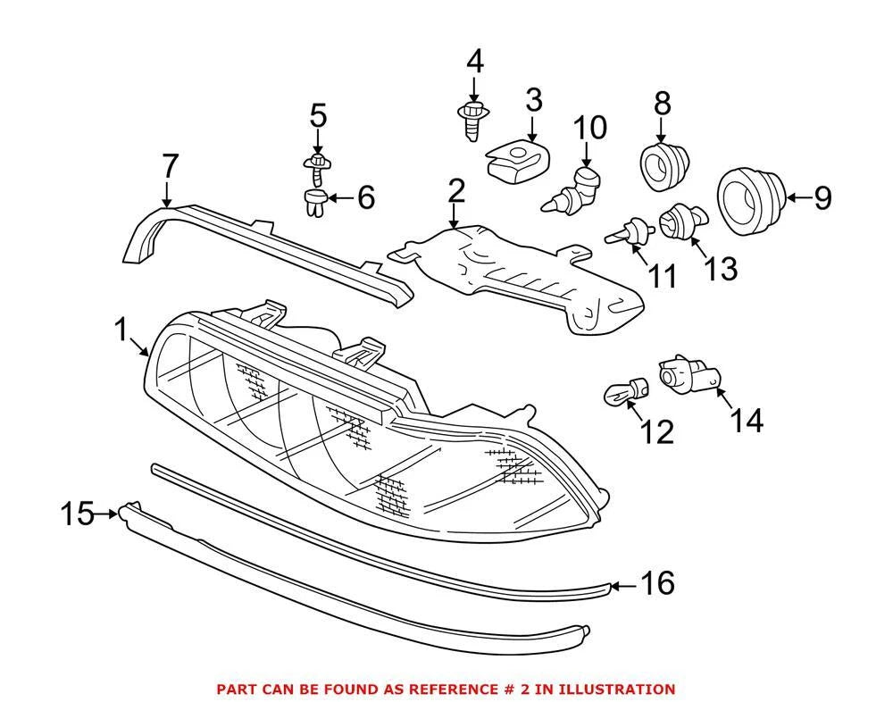 Driver Left Headlight Bracket for BMW (63128362441)