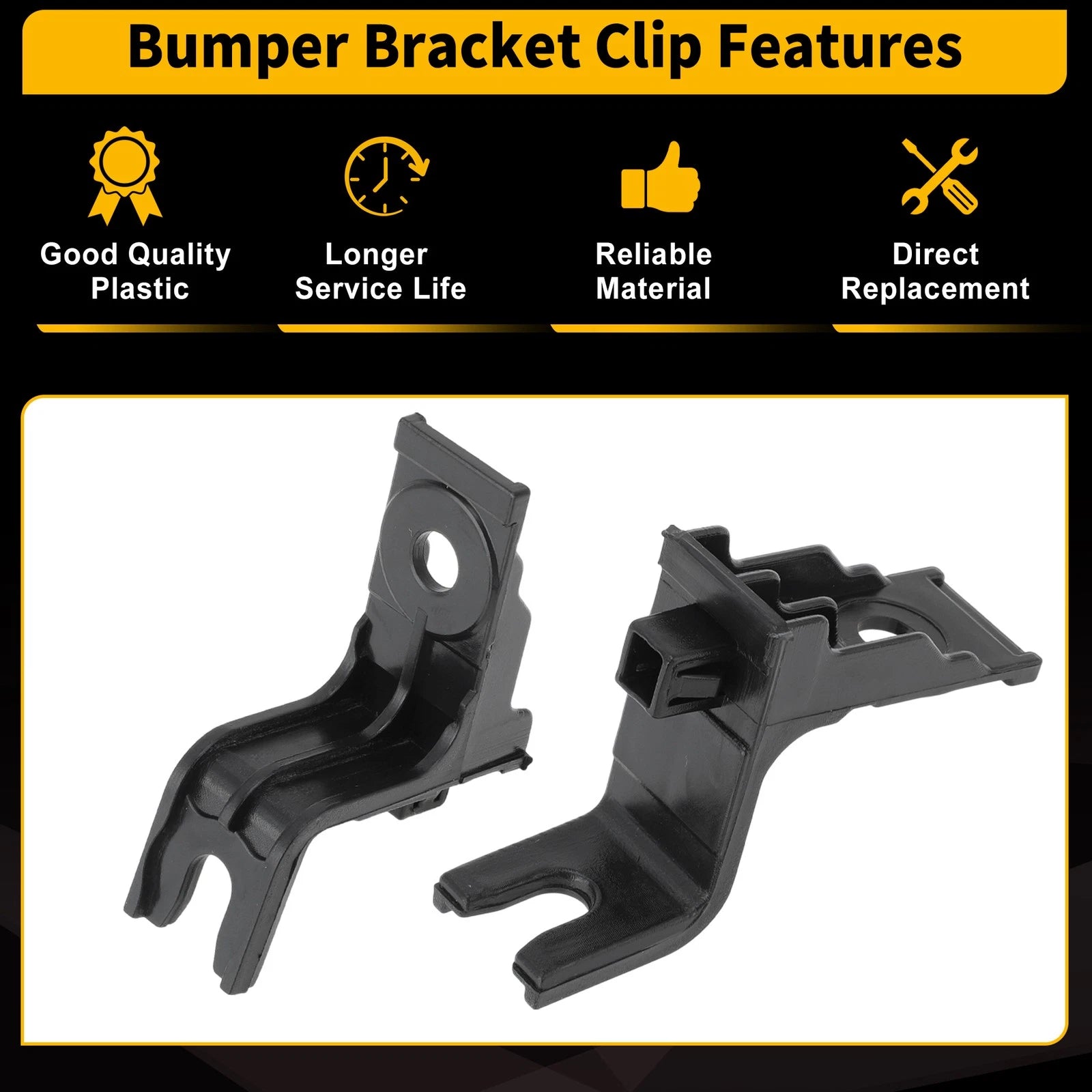 Set of 2 Front Bumper Filler Clip Brackets for Toyota Tacoma (2012–2015) No. 52531-04010