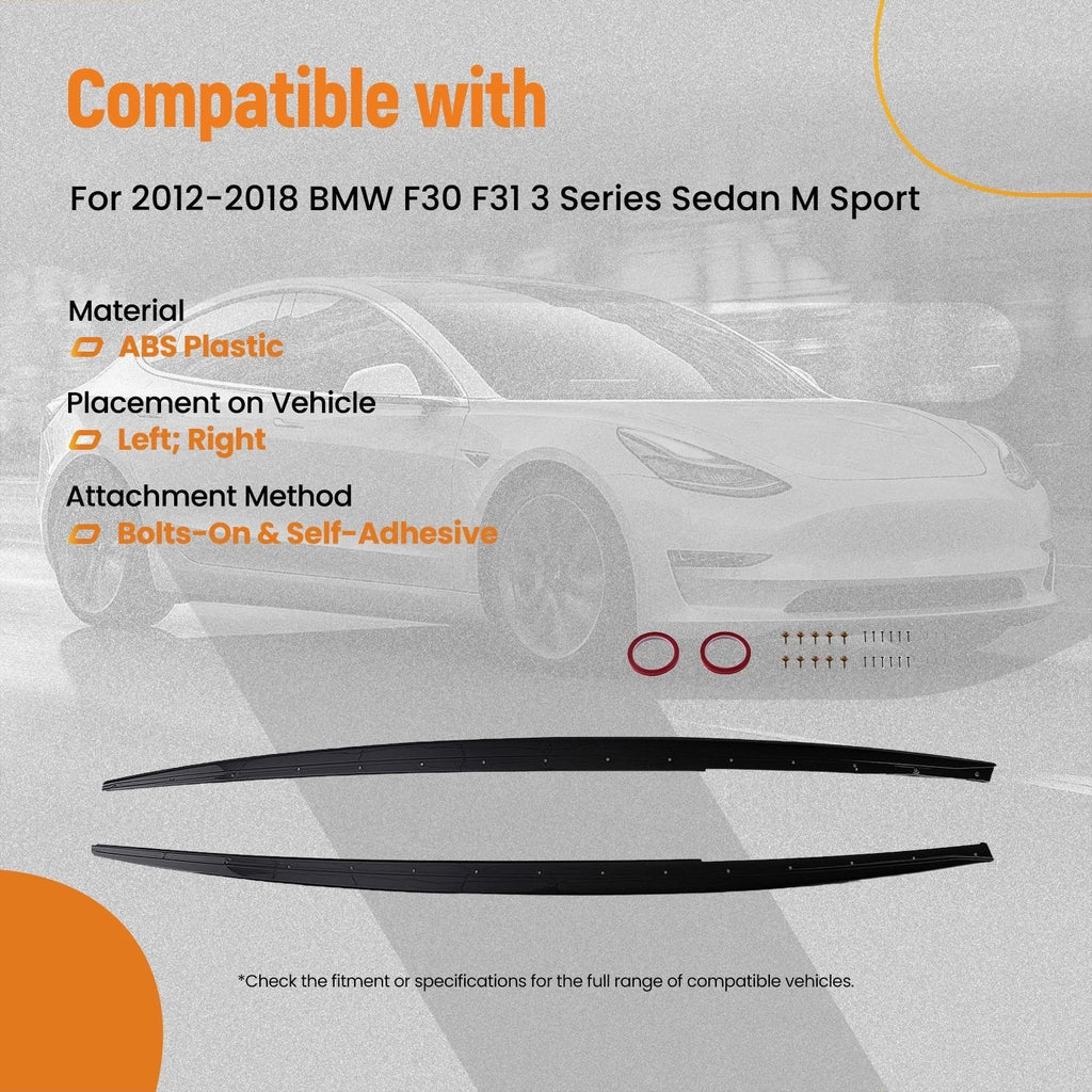 ABS Side Skirt Extension Panel for BMW 3-Series F30 F31 (2012–2018) Black