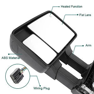 Power Heated Tow Mirrors Smoke Signal Kit for Ford F250-F550 Super Duty (2003–2007)