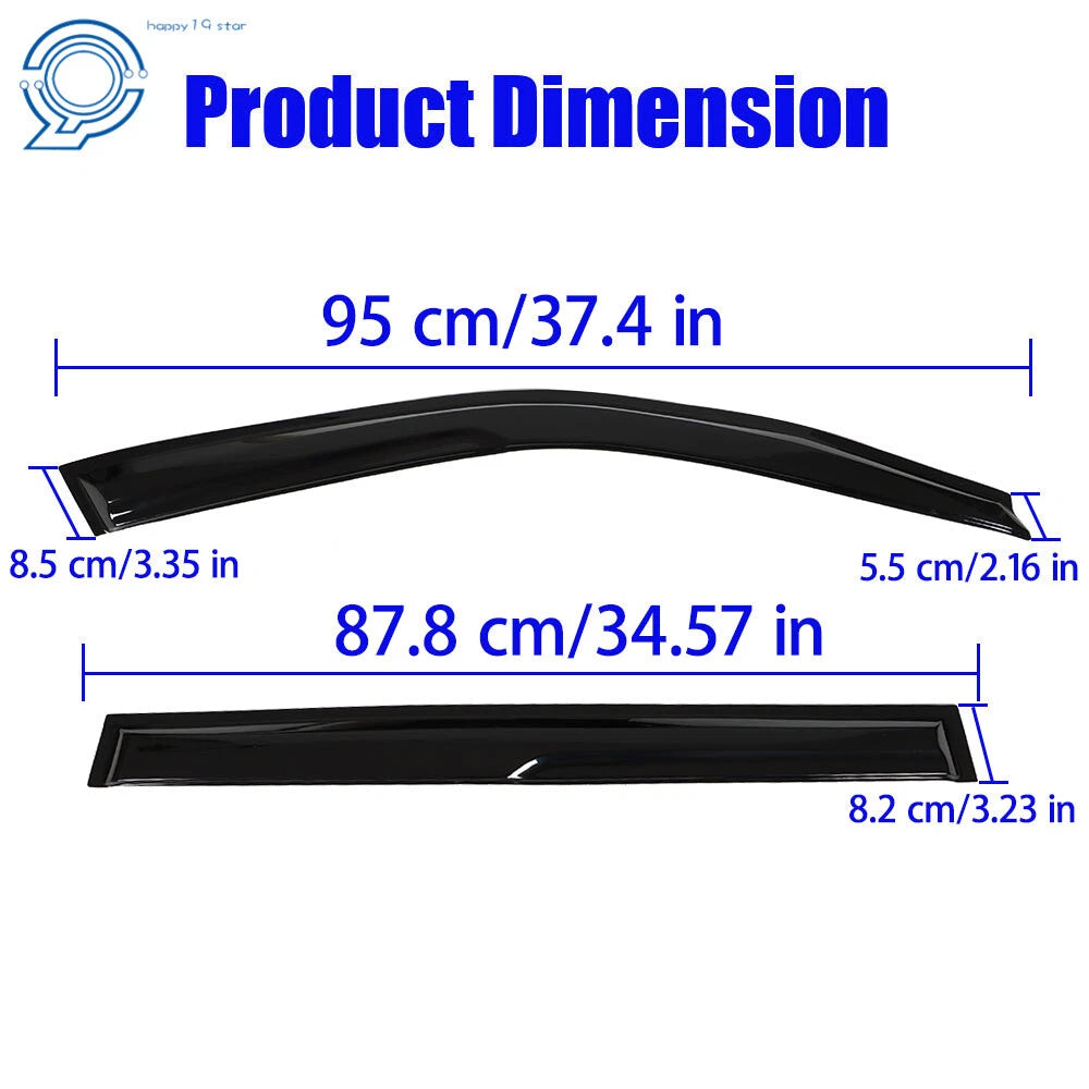 Set of 4 Window Visors for Toyota Highlander (2001–2007) Smoke Vent Guard