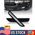 2X Front White LED Side Marker Lights for Ford Mustang (2010–2014)