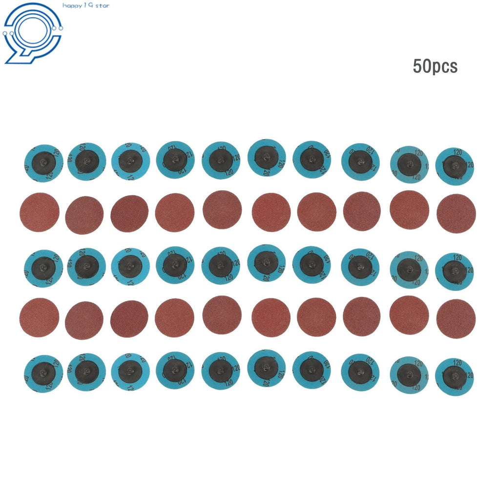 50PCS 2 Inch Aluminum Oxide Sanding Discs for Die Grinder (120 Grit)