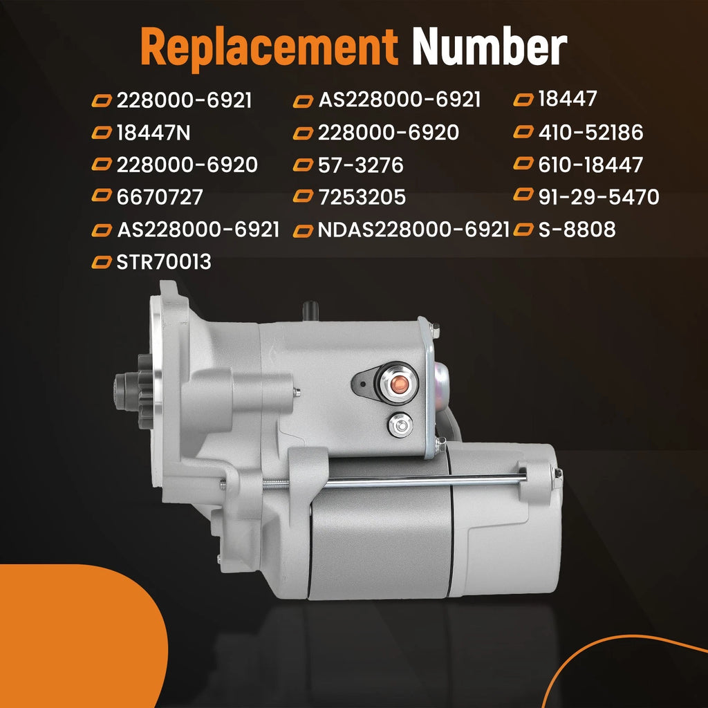 Starter Motor for Kubota D1703 D2203 V2203 V2003T (325C, 328D, 331, 341D)