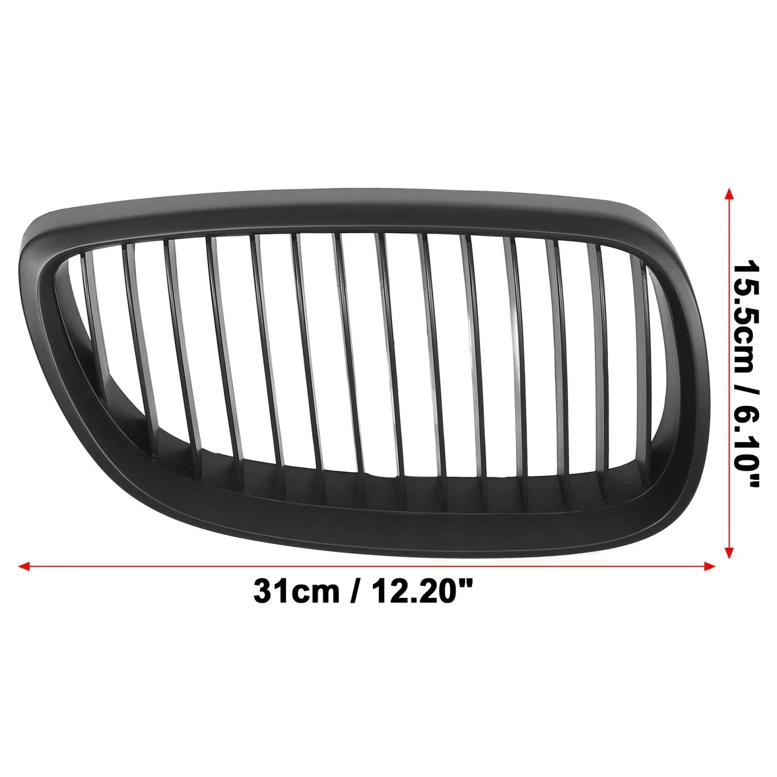 Front Kidney Grille Dual Slat for BMW E92 2 Door Matte BK (2006-2010)