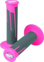 ProTaper Full Diamond Clamp-On Grips for Motorcycle (2010–2023) - Neon Pink/Dark Gray