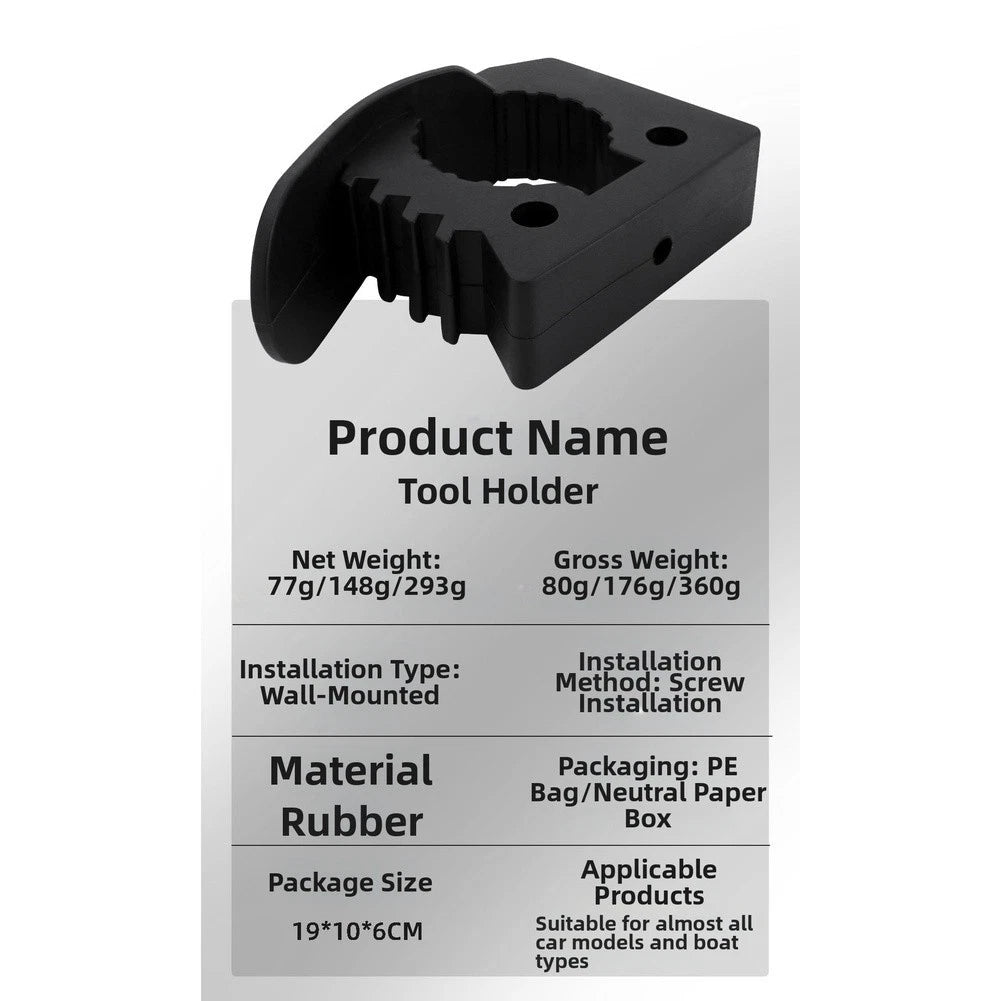 Rubber Clamp Holder for Pipes (3 to 4cm) for Cars, RVs, ATVs