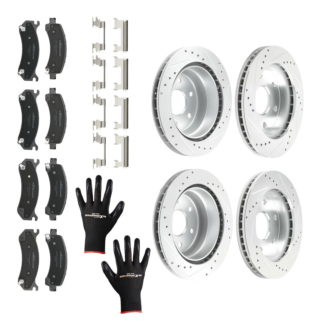 Set of 4 Brake Rotors and Pads for GMC Savana 1500/Yukon XL (2002–2006)