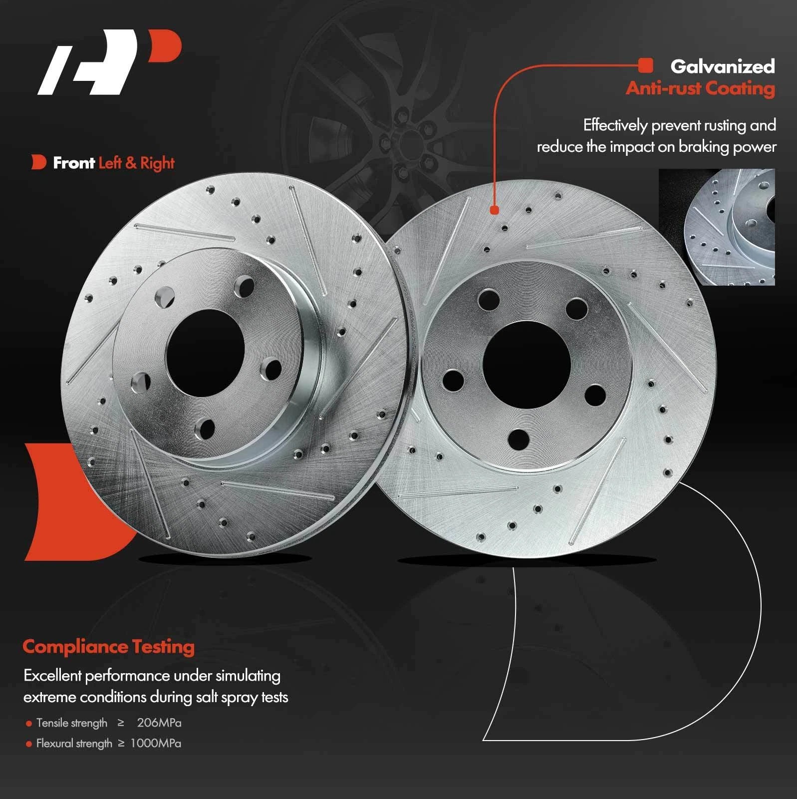 Front Drilled Brake Rotors for Chevy Cavalier (1992-2005)