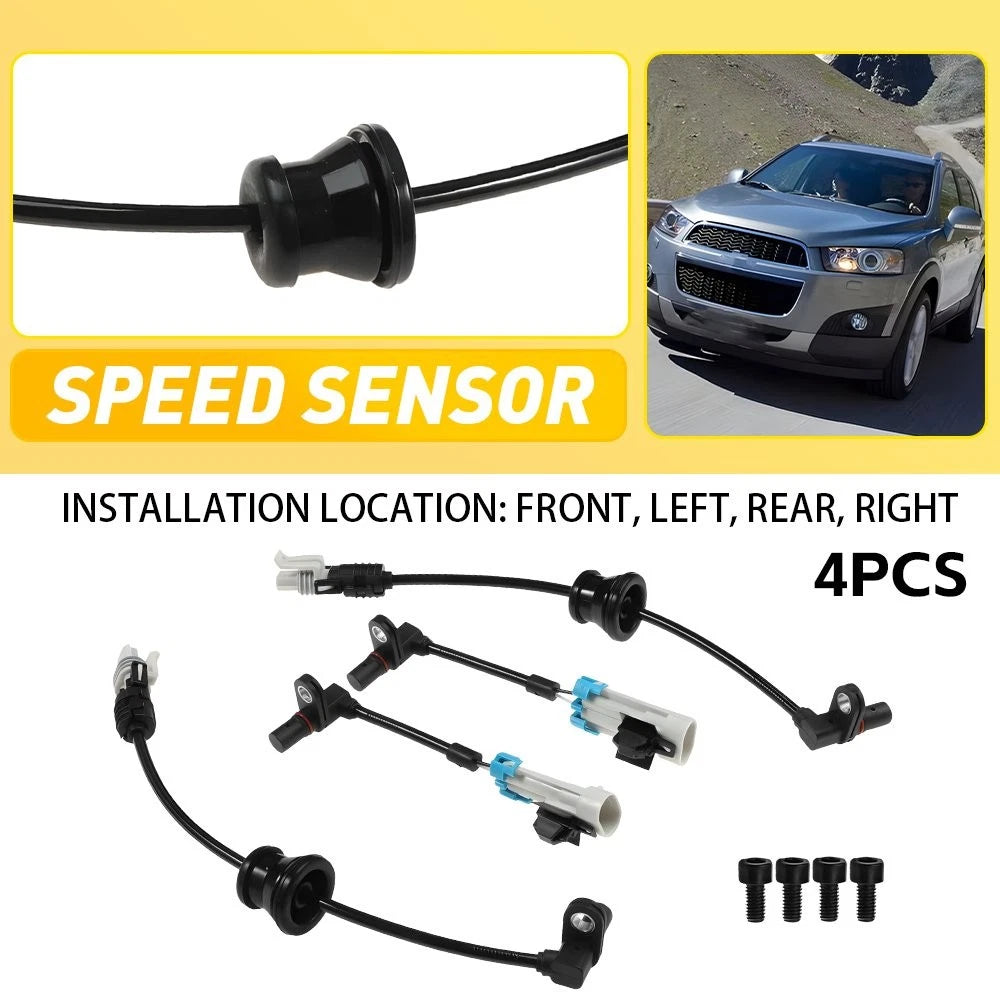 4x ABS Wheel Speed Sensors for Pontiac Torrent, Suzuki XL-7, Saturn Vue (2007–2010)